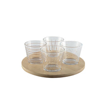 Charger l'image dans la galerie, Coupelles dorées avec plateau en bois - lot de 4
