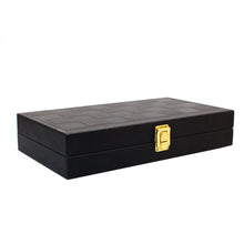 Charger l'image dans la galerie, Jeu de backgammon/jeu d'échec dans une mallette en simili cuir noir
