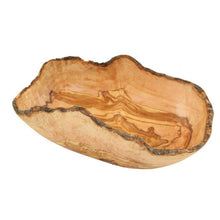 Charger l'image dans la galerie, Corbeille à fruits bord rustique (longueur : 30 - 33 cm) en bois d'olivier

