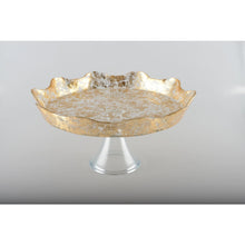 Charger l'image dans la galerie, Plat à gâteaux sur pied dentelle dorée

