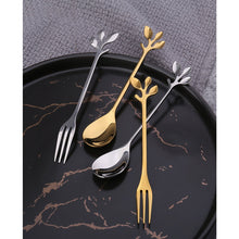 Charger l'image dans la galerie, Cuillères à dessert feuilles assorties doré - lot de 6
