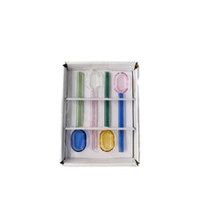 Charger l'image dans la galerie, Cuillères multicolores en verre - lot de 4
