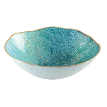 Charger l'image dans la galerie, bol turquoise avec bord doré 20cm
