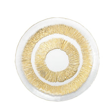 Charger l'image dans la galerie, Assiette plate dorée en verre 28x28x2.5cm - soleil
