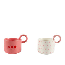 Charger l'image dans la galerie, Mugs coeurs 23x9.5x3cm - lot de 2
