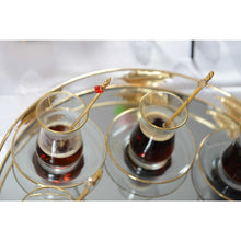 Charger l'image dans la galerie, Tasses à thé filet doré - lot de 6
