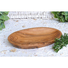 Charger l'image dans la galerie, Petit bol ovale d'environ 17 – 19 x 11 x 3 cm en bois d'olivier
