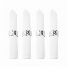 Charger l'image dans la galerie, Lot de 4 ronds de serviettes ovales martelées
