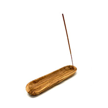 Charger l'image dans la galerie, Porte-encens ovale lisse 30 cm en bois d'olivier
