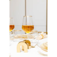 Charger l'image dans la galerie, Verres à vin bord doré mat - lot de 6
