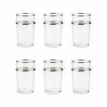Charger l'image dans la galerie, Tasses à thé en verre bords argent 175ml - lot de 6
