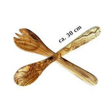Charger l'image dans la galerie, Couverts à salade en bois d'olivier 30 cm

