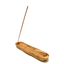 Charger l'image dans la galerie, Porte-encens ovale lisse 30 cm en bois d'olivier
