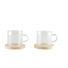 Charger l'image dans la galerie, Tasses à thé avec sous-tasses en bambou - lot de 2

