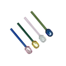 Charger l'image dans la galerie, Cuillères multicolores en verre - lot de 4
