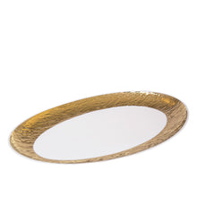 Charger l'image dans la galerie, Plat ovale blanc et doré 36.5cm
