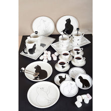 Charger l'image dans la galerie, Plateaux noirs et blancs avec design chat - lot de 2
