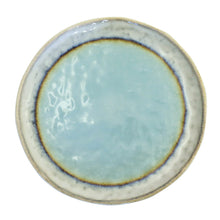 Charger l'image dans la galerie, Assiette à dessert turquoise en porcelaine 21.5x21.5x1.4cm
