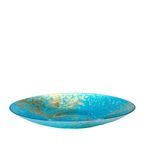 Charger l'image dans la galerie, Coupe décorative bleue et dorée 39.5x39.5x6.5cm
