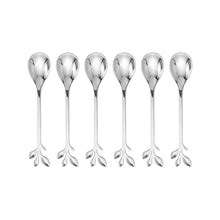 Charger l'image dans la galerie, Cuillères à dessert feuilles assorties argent - lot de 6
