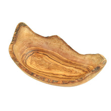 Charger l'image dans la galerie, Corbeille à fruits bord rustique (longueur : 25 - 29 cm) en bois d'olivier
