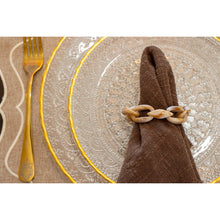 Charger l'image dans la galerie, Lot de 4 ronds de serviette chaîne blanche et marron
