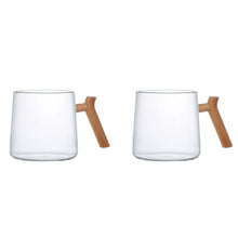 Charger l'image dans la galerie, Mugs en verre avec anse en bois - lot de 2
