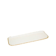 Charger l'image dans la galerie, Plateau rectangulaire bord doré en verre 27x13x2cm
