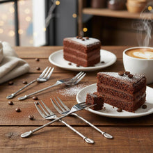 Charger l'image dans la galerie, Fourchettes à gâteaux grain de café - lot de 6
