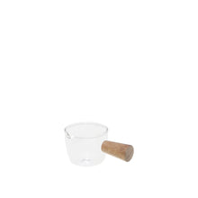 Charger l'image dans la galerie, Mini casserolette en verre avec manche en bois  9x5.5x4cm
