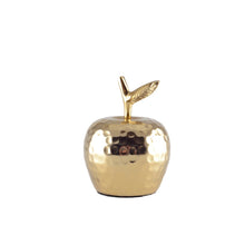 Charger l'image dans la galerie, Pomme décorative dorée 9x9x12cm
