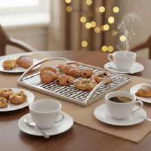 Charger l'image dans la galerie, Plateau rectangulaire noir et blanc 30x30x6cm
