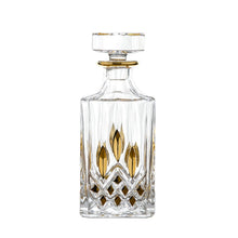 Charger l'image dans la galerie, Carafe à whisky en verre avec détails dorés 700ml
