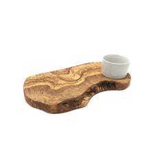 Charger l'image dans la galerie, Planche à hamburger RUSTIC avec bol en porcelaine (longueur env. 40-44 cm)
