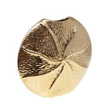 Charger l'image dans la galerie, Vase spirale doré en céramique 28.5x6.5x26cm
