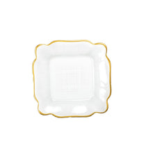 Charger l'image dans la galerie, Assiette carrée en verre bords dorés 25x25x2cm
