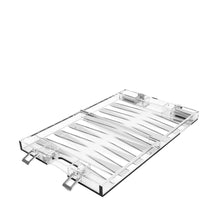 Charger l'image dans la galerie, Jeu de backgammon mallette mini en acrylique blanc et argent 25x20x5c
