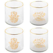 Charger l'image dans la galerie, Verres à eau main de fatma et œil doré - lot de 4
