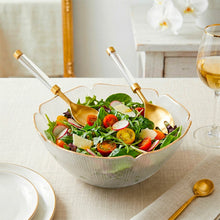 Charger l'image dans la galerie, Couverts à salade dorés avec manche transparent
