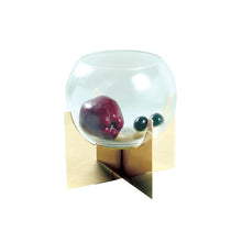 Charger l'image dans la galerie, Vase boule en verre support doré h.27 cm
