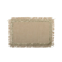 Charger l'image dans la galerie, Dessous d'assiette rectangulaire en toile de jute doré
