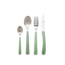 Charger l'image dans la galerie, Ménagère 24 pièces en argent avec manche vert
