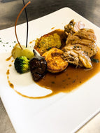 Aiguillettes de chapon sauce cèpes et morilles